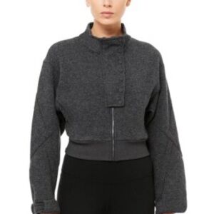 ALO Yoga Strut Charcoal Zip-Up Jacket